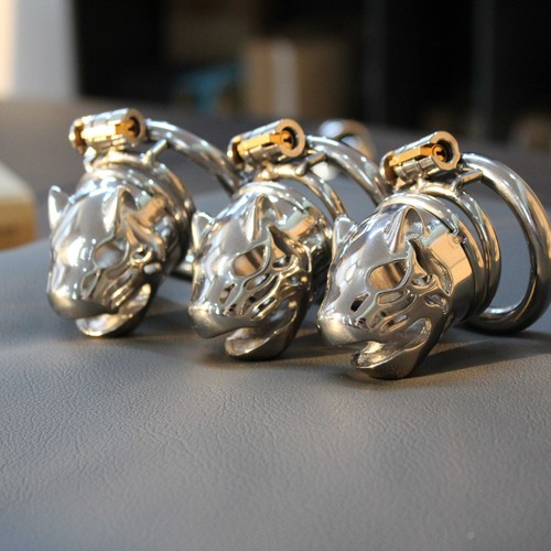 Male metal penis chastity cage - metal,