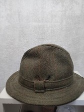 Beaver Hat Womens Fedora Tweed Wool Blend England Green Vintage Walking 