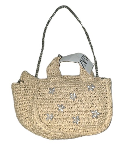 Zara raffia chain shoulder - zara,