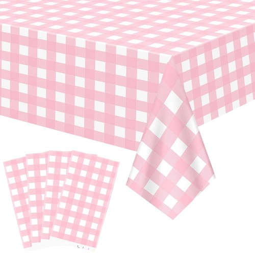 Pcs pink plaid tablecloth - pcs,