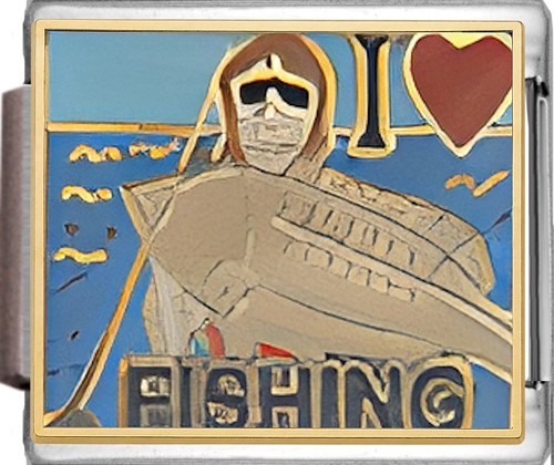 Love fishing enamel - i,