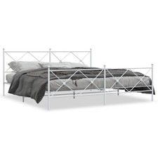 Bed Frame White Steel 76 x 80