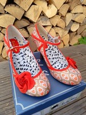 Ruby Shoo ERIN Beige And Burnt Orange Shoes (Size UK 7/8 / EU 41) Excellent 