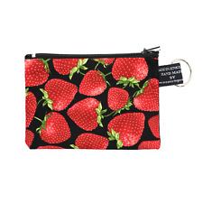 Strawberry Fields Coin & Card Purse Cash Money 100% Cotton Fabric Fruit