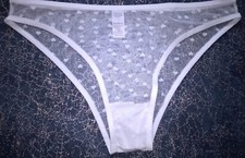 Sexy Sheer White Mesh SEE THRU Women's Knickers Panties Sissy CD TV  32 - 38"