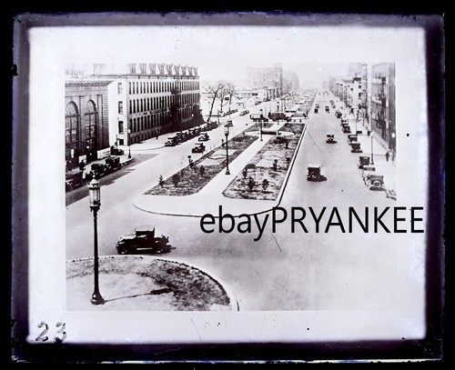 Antique busy city street with - busy,