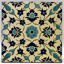 Antique 8" Tile Floral Persian