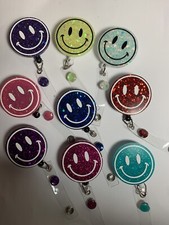 Smiley Face Retractable Badge