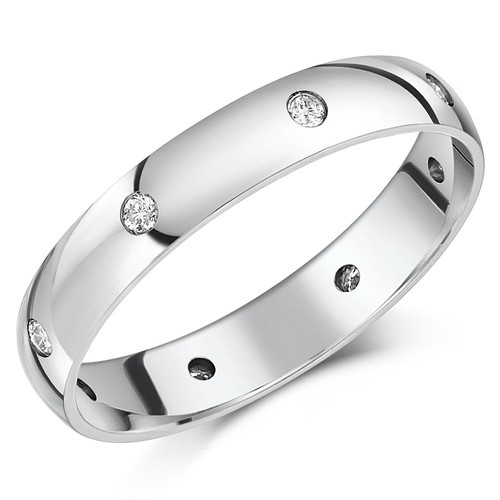 Palladium diamond wedding ring - diamond,