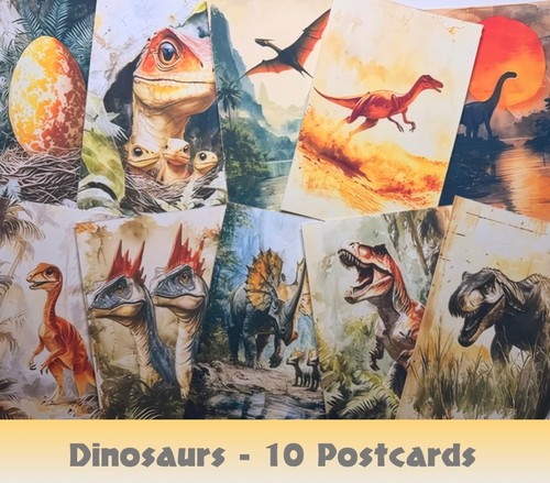 Dinosaur postcards set - postcards,