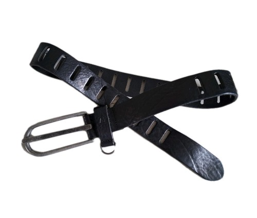 Armani jeans black leather - black,