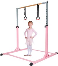 Gymnastics Bar for Kids Gymnastics Bars with Rings Height Adjustable Bar