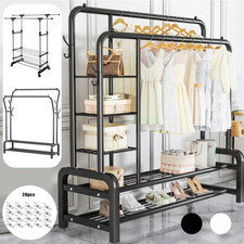 Double heavy duty clothes - double, rail