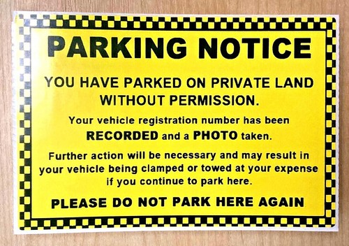 Parking notice private - 5, x