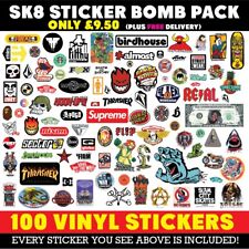 Skate Sticker Bomb -100 Stickers! Surf Skate Scooter BMX FREE UK P+P  (Code 17)