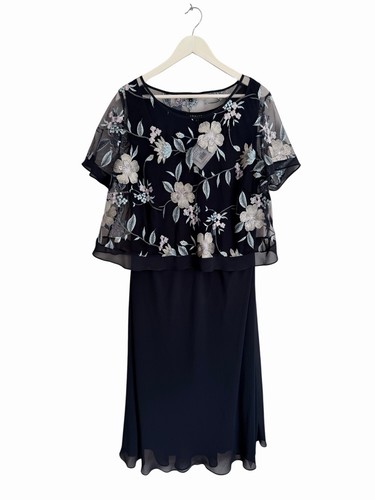 Chesca navy dress - navy, floral
