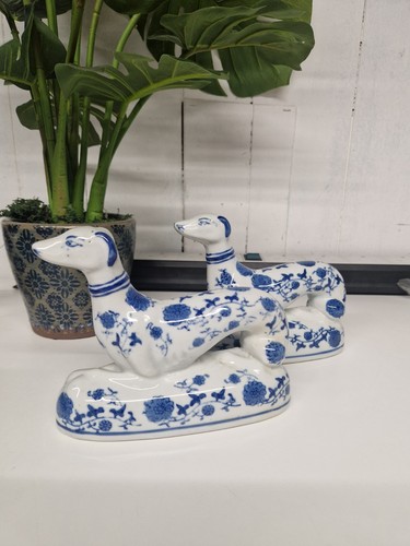 Pair blue white ceramic - pair,