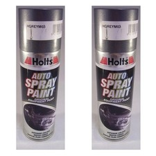 2x Holts Professional Car Grey Metallic Spray Paint 300ml HGREYM03