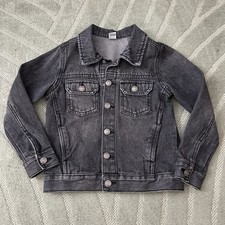 TU Denim Jacket 4-5 Years Black Unisex Boys Girls Distressed
