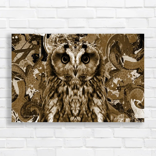 Vibrant owl abstract sepia - owl,