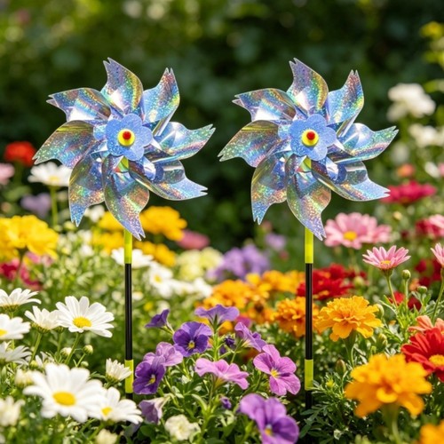 Plastic reflective windmill - plastic,