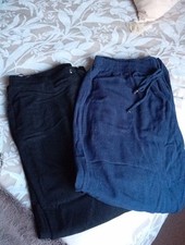 Ladies Size 16 Roman Originals Linen Mix Trousers, 1 Navy, 1 Black.