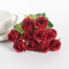 10 Heads Silk Rose Artificial