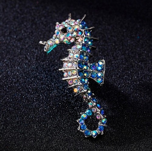 Vintage style crystal seahorse - vintage,