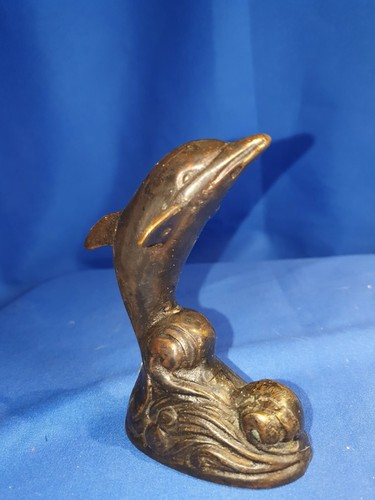 Small bronze dolphin - dolphin, ornament