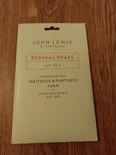 John Lewis Natural Reusable Beeswax Food Wraps x 3
