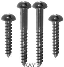 BLACK JAPANNED SLOTTED ROUND HEAD WOOD SCREWS DOMED SLOT DRIVE 4g 6g 8g 10g 12g