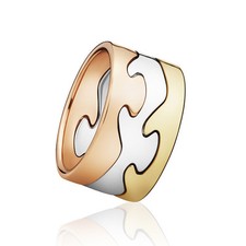 Georg Jensen Fusion Puzzle Ring - 18 kt. Yellow Gold, Rose Gold and White Gold.