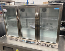 POLAR GL009 Back Bar Bottle Cooler 3 Hinged Doors 330L Triple Display Fridge