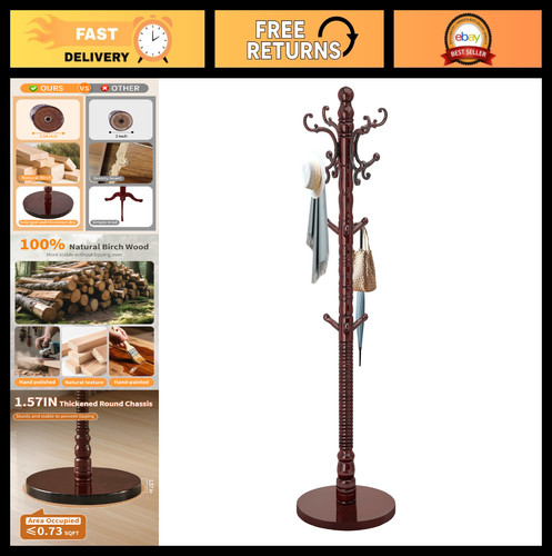 Vintage wooden coat rack stand - wooden,