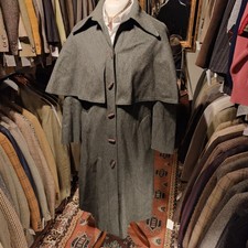 Vintage 1930s Large Tweed Wool Cloak Cape Jacket Coat Harris Style Ladies V