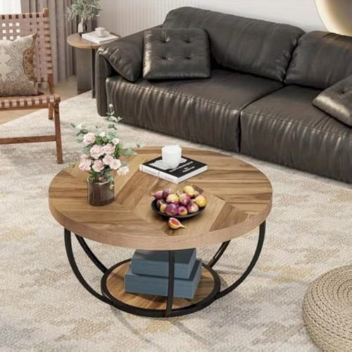 80x80 round wooden coffee - 80x80,