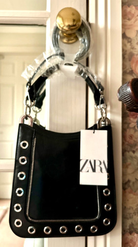 Zara black vegan leather - black,