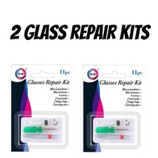 2 Glasses Repair Kits | Mini Screwdriver Tweezers Screws Nose Pads | UK Stock