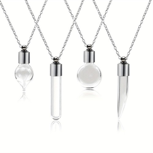With chain glass bottle - with,