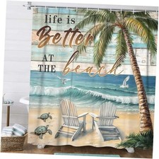  Beach Scene Shower Curtain
