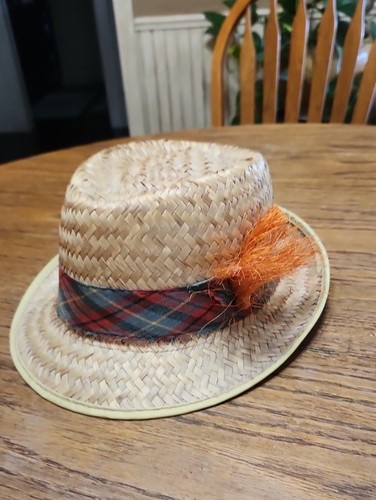 Fedora hat with plaid band - hat,