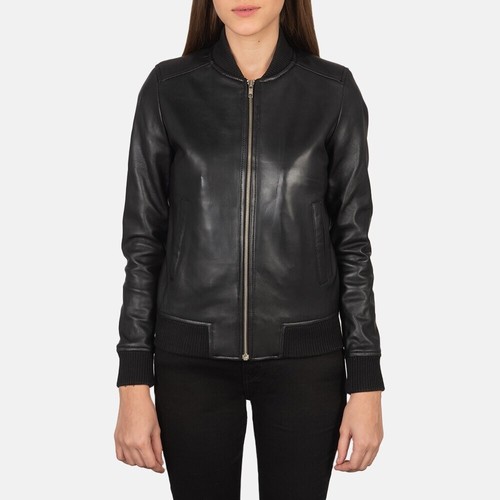 Bomber leather jacket women - leather,