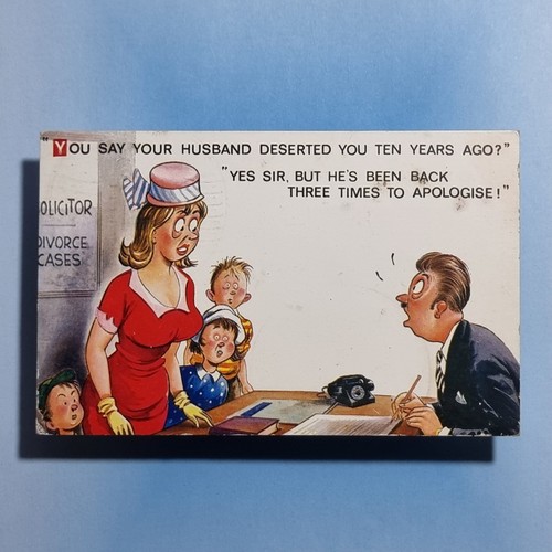 Comic postcard 1968 divorce - postcard,