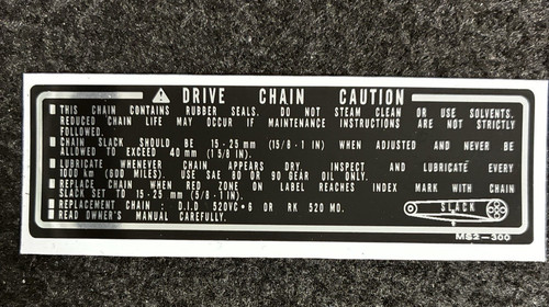 Drive chain caution decal - chain,