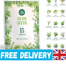 15  Herb Seeds Kit - Organic, Non-GMO for Growing Fresh Herbs -Round