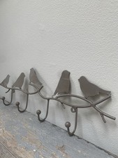 Cute Set Of Metal Wall Mounted Hooks With Birds On Branches