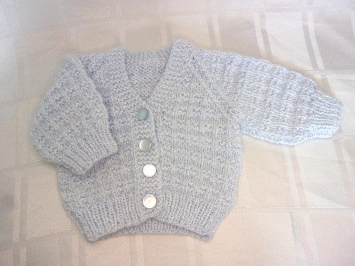 Hand knit blue - blue, white