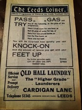RARE PRE WAR RUGBY LEAGUE PROGRAMME LEEDS V CASTLEFORD 19TH APRIL 1938