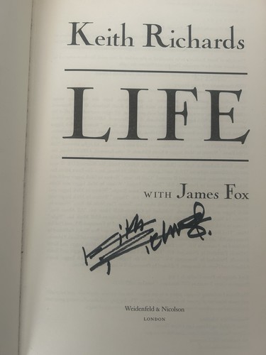 Keith richards signed life - keith,
