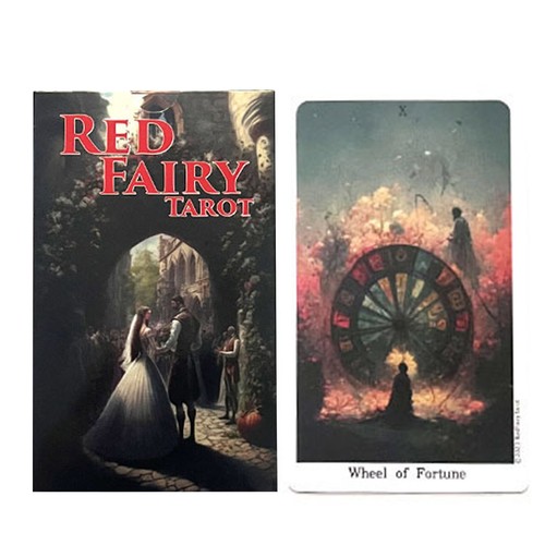 Red fairy tarot cards - red, 78